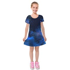 Photo D aquarium Kids  Short Sleeve Velvet Dress by kcreatif