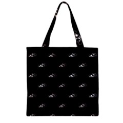 Formula One Black And White Graphic Pattern Zipper Grocery Tote Bag by dflcprintsclothing