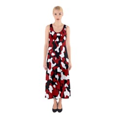 Camouflage Rouge/blanc Sleeveless Maxi Dress by kcreatif