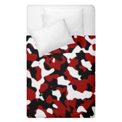 Camouflage Rouge/blanc Duvet Cover Double Side (single Size) by kcreatif