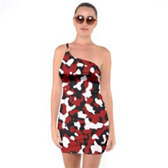 Camouflage Rouge/blanc One Soulder Bodycon Dress by kcreatif