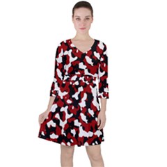 Camouflage Rouge/blanc Ruffle Dress by kcreatif