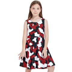 Camouflage Rouge/blanc Kids  Skater Dress by kcreatif