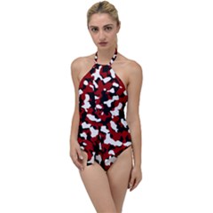 Camouflage Rouge/blanc Go With The Flow One Piece Swimsuit by kcreatif