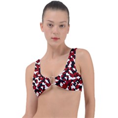 Camouflage Rouge/blanc Ring Detail Bikini Top by kcreatif