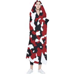 Camouflage Rouge/blanc Wearable Blanket by kcreatif