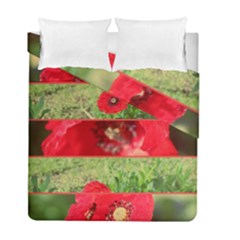 Photos Collage Coquelicots Duvet Cover Double Side (full/ Double Size) by kcreatif