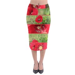 Photos Collage Coquelicots Midi Pencil Skirt by kcreatif