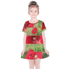 Photos Collage Coquelicots Kids  Simple Cotton Dress by kcreatif