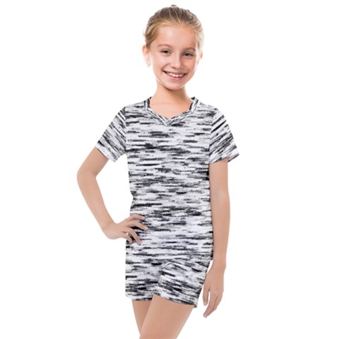 Texture Noir/gris Kids  Mesh Tee And Shorts Set by kcreatif