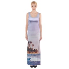 Seascape Thigh Split Maxi Dress by goljakoff