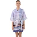 Seascape Half Sleeve Satin Kimono  View1