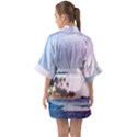 Seascape Half Sleeve Satin Kimono  View2