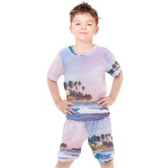 Seascape Kids  Tee And Shorts Set by goljakoff