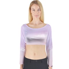 Seascape Sunset Long Sleeve Crop Top by goljakoff