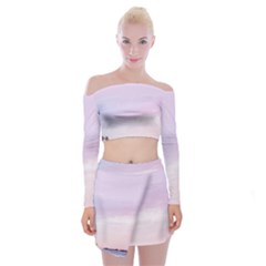 Seascape Sunset Off Shoulder Top With Mini Skirt Set by goljakoff