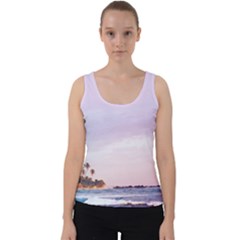 Seascape Sunset Velvet Tank Top by goljakoff