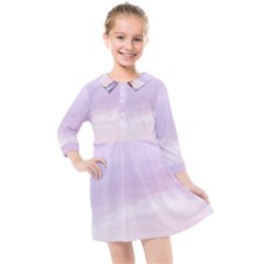 Seascape Sunset Kids  Quarter Sleeve Shirt Dress by goljakoff