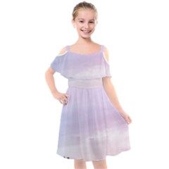 Seascape Sunset Kids  Cut Out Shoulders Chiffon Dress by goljakoff