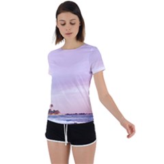 Seascape Sunset Back Circle Cutout Sports Tee by goljakoff