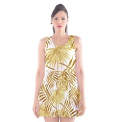 Golden Leaves Scoop Neck Skater Dress by goljakoff