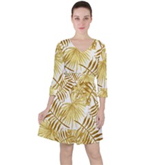 Golden Leaves Ruffle Dress by goljakoff