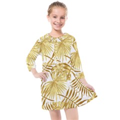 Golden Leaves Kids  Quarter Sleeve Shirt Dress by goljakoff