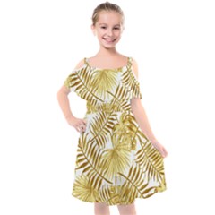 Golden Leaves Kids  Cut Out Shoulders Chiffon Dress by goljakoff