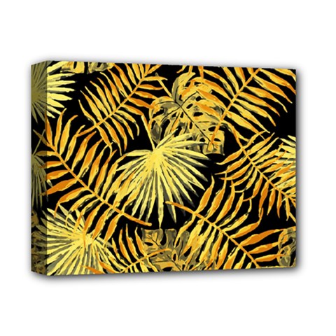 Gold Leaves Deluxe Canvas 14  X 11  (stretched) by goljakoff