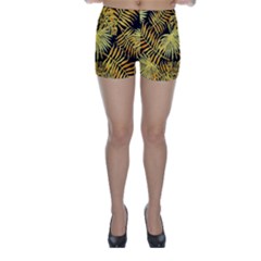 Gold Leaves Skinny Shorts by goljakoff