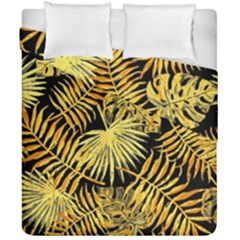 Gold Leaves Duvet Cover Double Side (california King Size) by goljakoff