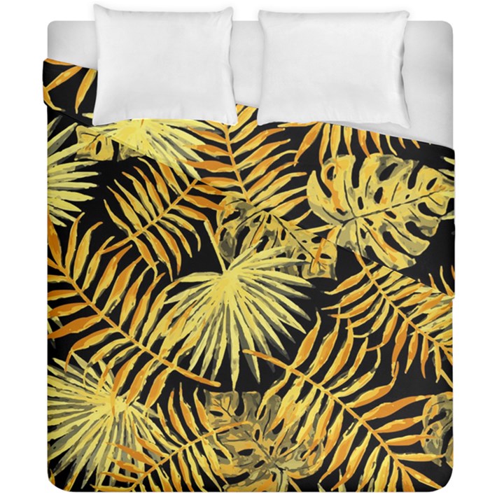 Gold leaves Duvet Cover Double Side (California King Size)