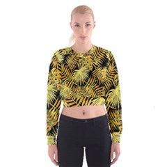 Gold Leaves Cropped Sweatshirt by goljakoff