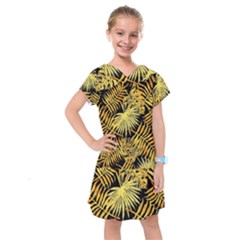 Gold Leaves Kids  Drop Waist Dress by goljakoff