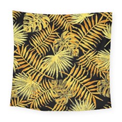 Gold Leaves Square Tapestry (large) by goljakoff