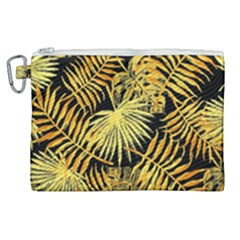 Gold Leaves Canvas Cosmetic Bag (xl) by goljakoff