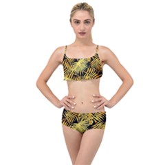 Gold Leaves Layered Top Bikini Set by goljakoff