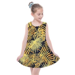 Gold Leaves Kids  Summer Dress by goljakoff