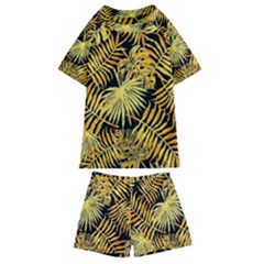 Gold Leaves Kids  Swim Tee And Shorts Set by goljakoff