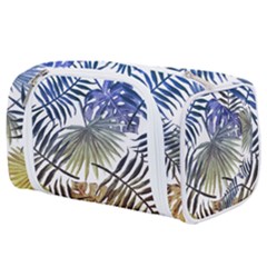 Blue And Yellow Tropical Leaves Toiletries Pouch by goljakoff