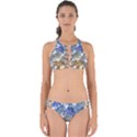 Blue and yellow tropical leaves Perfectly Cut Out Bikini Set View1