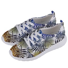 Blue And Yellow Tropical Leaves Women s Lightweight Sports Shoes by goljakoff