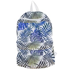 Blue And Yellow Tropical Leaves Foldable Lightweight Backpack by goljakoff