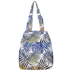 Blue And Yellow Tropical Leaves Center Zip Backpack by goljakoff