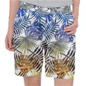 Blue and yellow tropical leaves Pocket Shorts View1