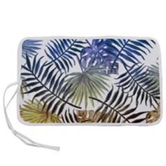 Blue And Yellow Tropical Leaves Pen Storage Case (l) by goljakoff