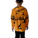 Happy Halloween Scary Funny Spooky Logo Witch On Broom Broomstick Spider Wolf Bat Black 8888 Black A Kids  Hooded Windbreaker View2