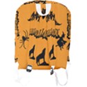 Happy Halloween Scary Funny Spooky Logo Witch On Broom Broomstick Spider Wolf Bat Black 8888 Black A Full Print Backpack View2