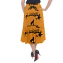 Happy Halloween Scary Funny Spooky Logo Witch On Broom Broomstick Spider Wolf Bat Black 8888 Black A Midi Mermaid Skirt View2