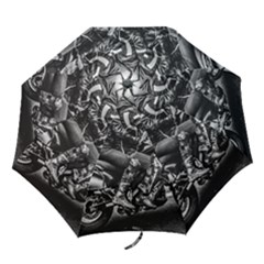 Motorcycle Riders At Highway Folding Umbrellas by dflcprintsclothing